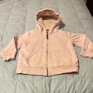 Boden Light Pink Kids Hoodie with Sherpa Lining 5/6 Y